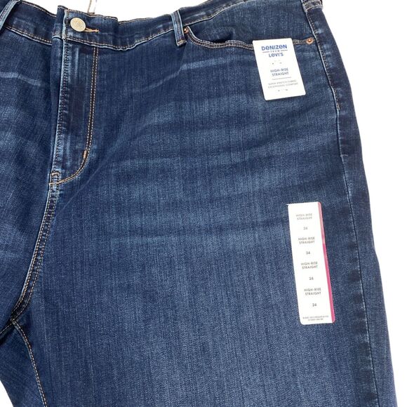 Denizen Levi's Super Stretch High Rise Straight Jeans Womens Size 24 Blue Denim - Picture 8 of 13